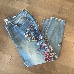 WilliamRast Embroidered floral/skeleton Perfect Skinny 24W